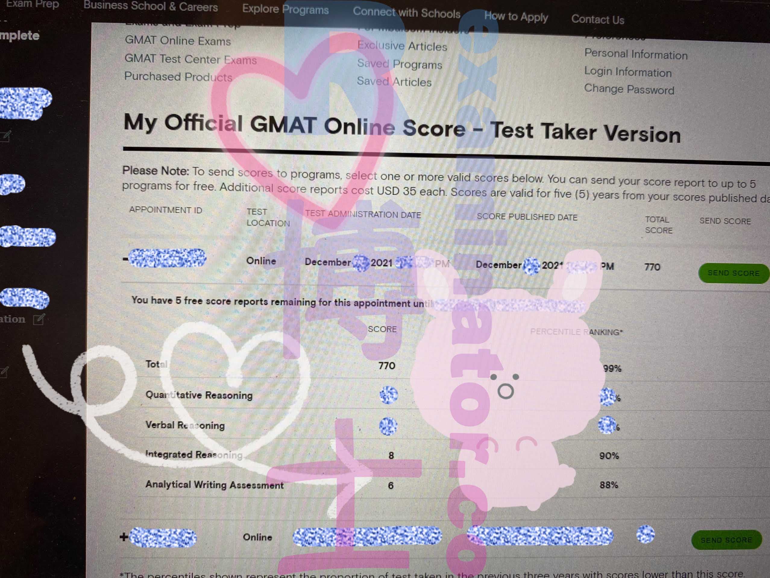 score image for GMAT 부정행위 success story #248