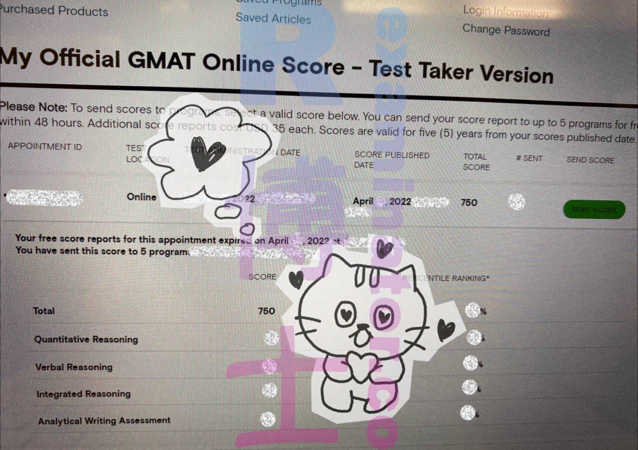 score image for GMAT 부정행위 success story #303