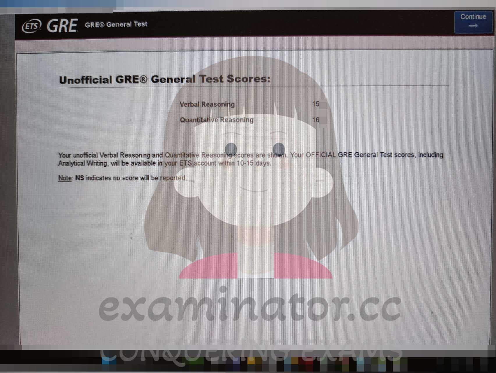 score image for GRE 부정행위 success story #594