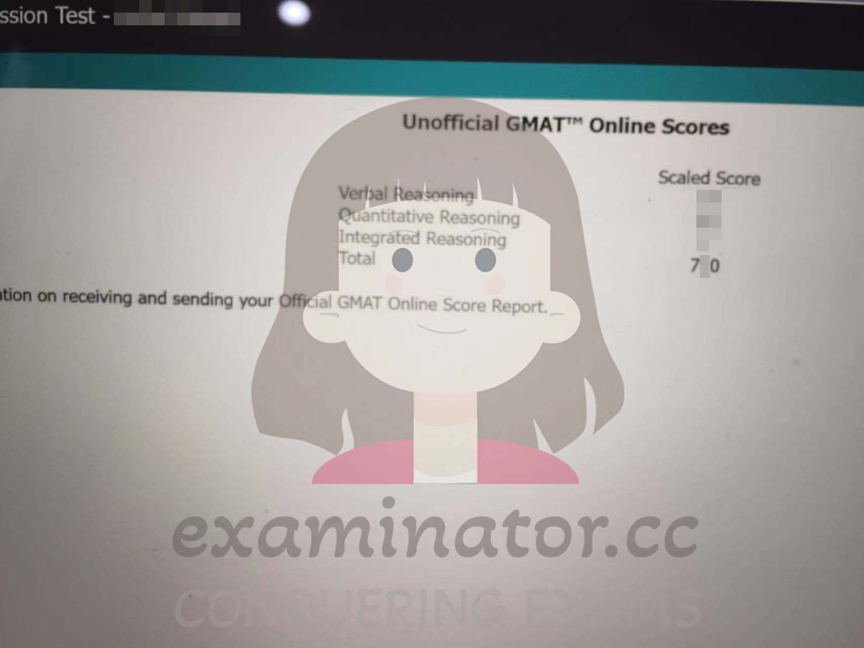 score image for GMAT 부정행위 success story #593