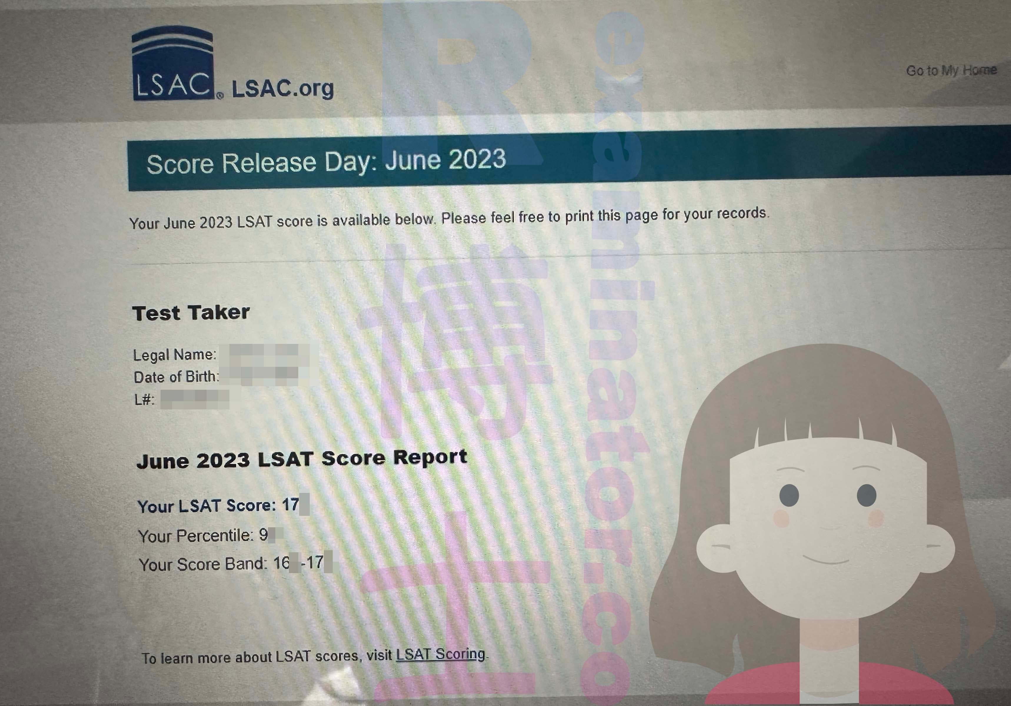 score image for LSAT 부정행위 success story #548