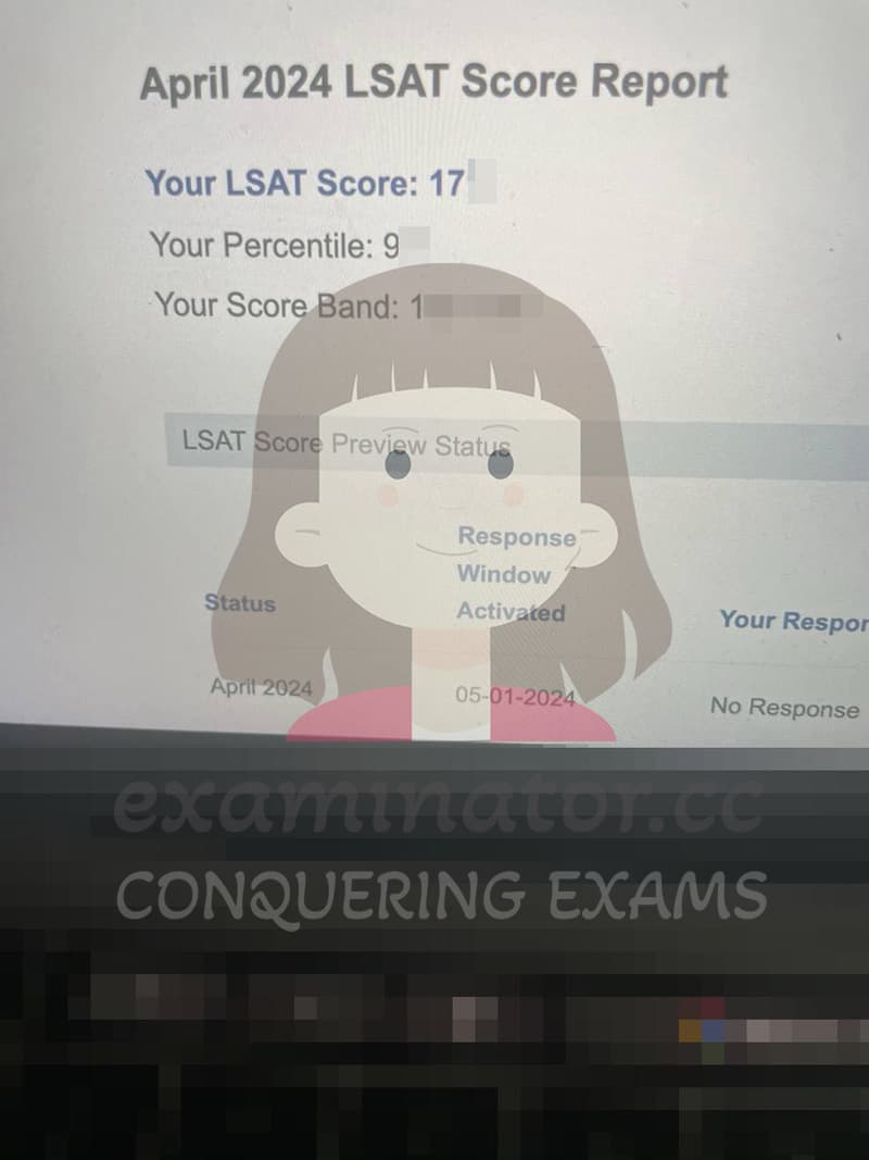 score image for LSAT 부정행위 success story #642