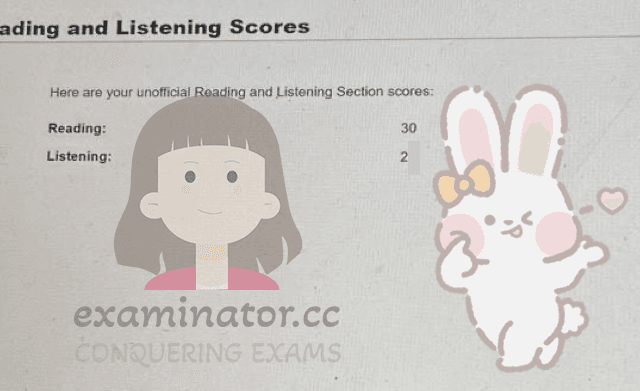 score image for TOEFL 부정행위 success story #614